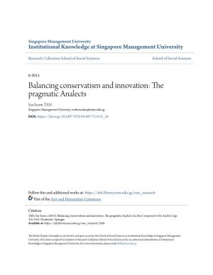 The Pragmatic Analects Sor-Hoon TAN Singapore Management University, Sorhoontan@Smu.Edu.Sg DOI