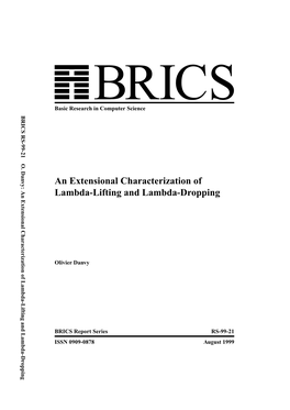 An Extensional Characterization of Lambda-Lifting and Lambda-Dropping Basic Research in Computer Science