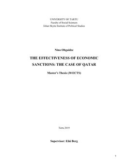 The Effectiveness of Economic Sanctions: the Case of Qatar