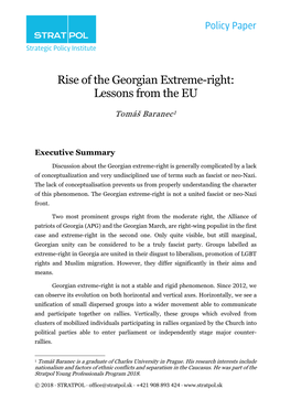 Rise of the Georgian Extreme-Right: Lessons from the EU