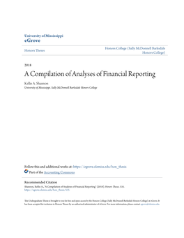 A Compilation of Analyses of Financial Reporting Kellie A