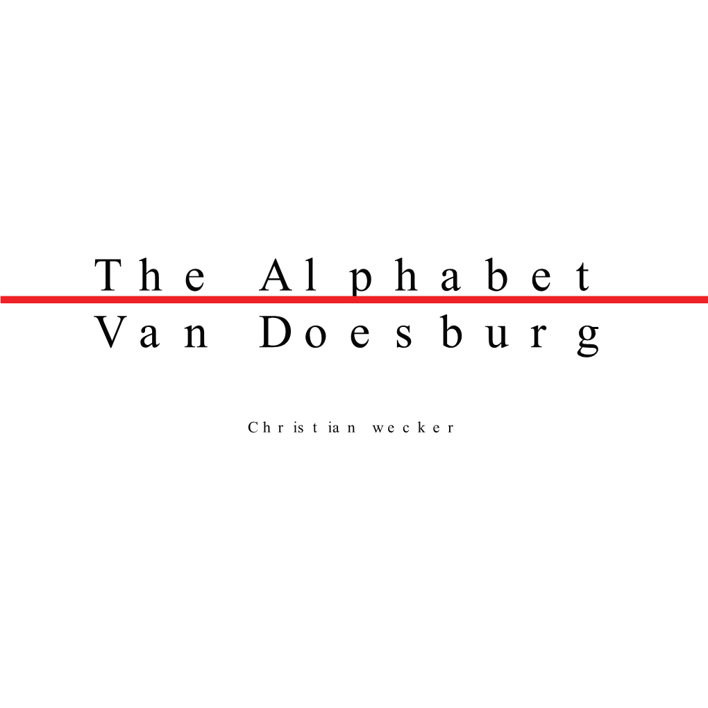 The Alphabet Van Doesburg