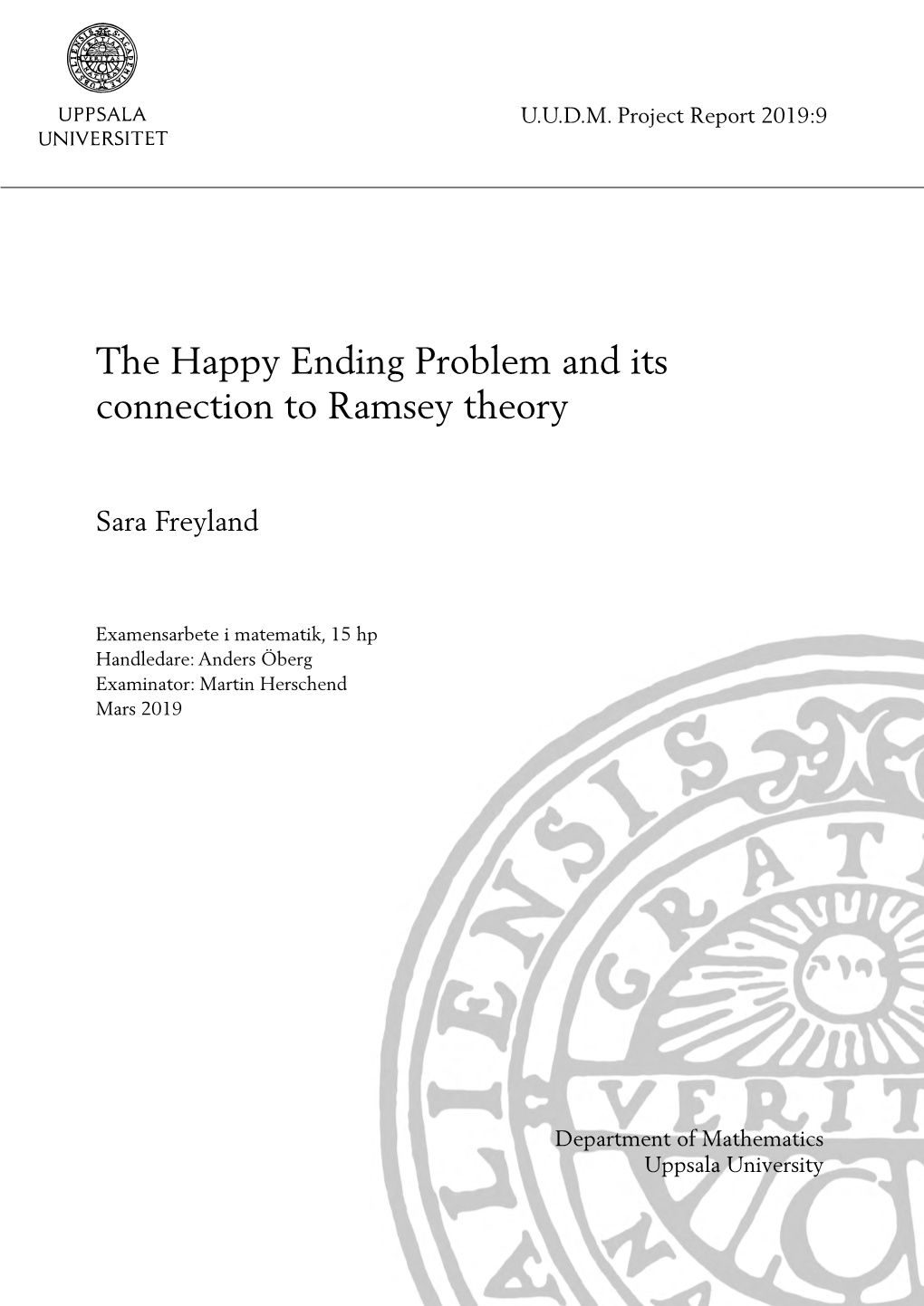 The Happy Ending Problem and Its Connection to Ramsey Theory