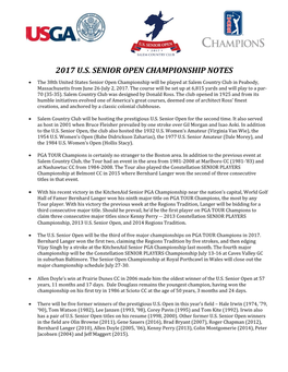 2017 U.S. Senior Open Championship Notes
