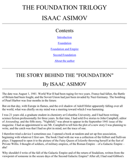 The Foundation Trilogy Isaac Asimov