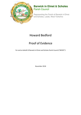 Howard Bedford Proof of Evidence – Public Inquiry Page 2 of 24 November 2018