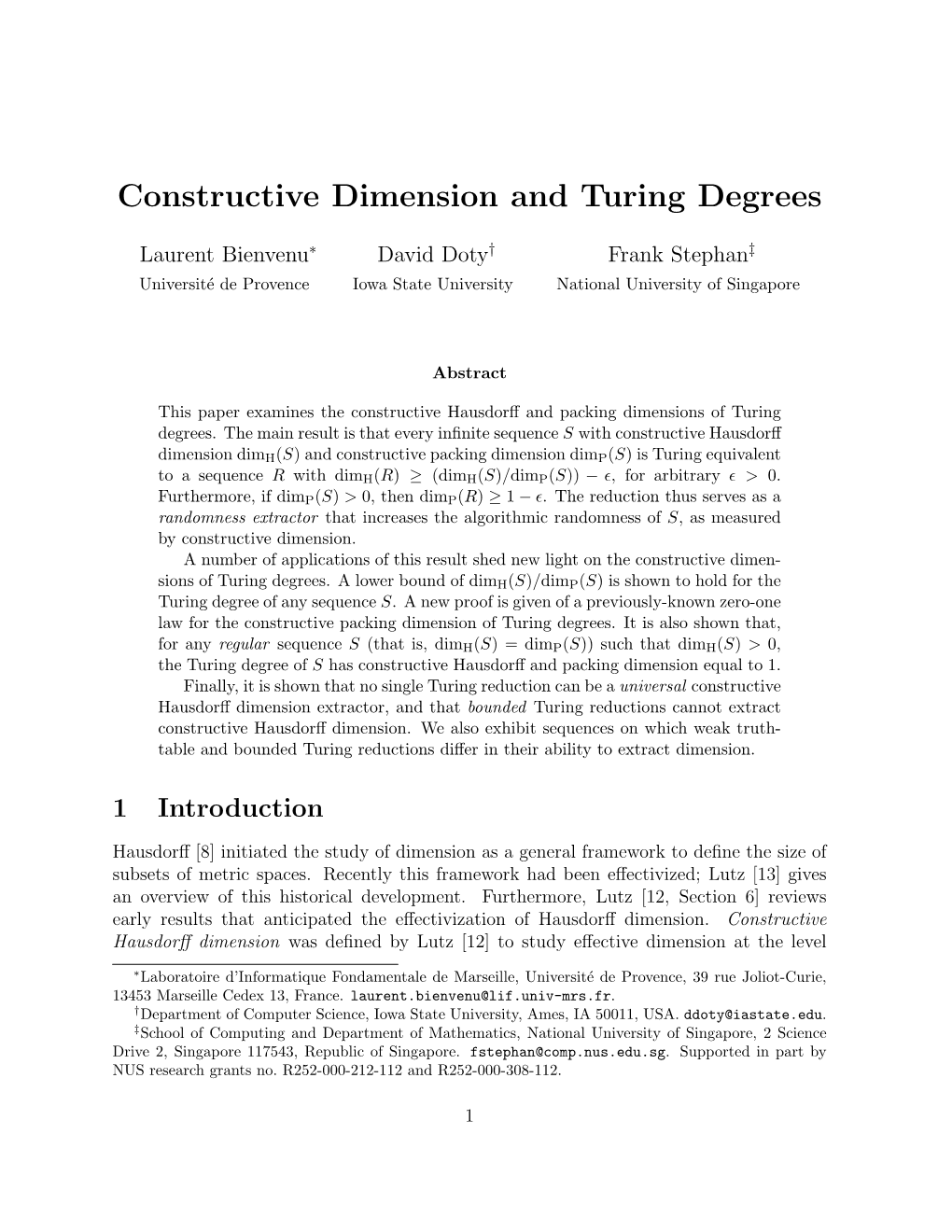 Constructive Dimension and Turing Degrees