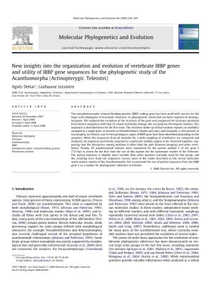 New Insights Into the Organization and Evolution of Vertebrate IRBP Genes