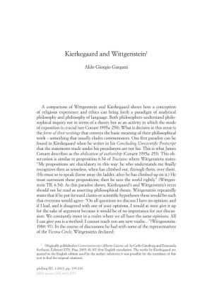 Kierkegaard and Wittgenstein1