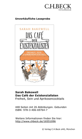 Sarah Bakewell Das Café Der Existenzialisten Freiheit, Sein Und Aprikosencocktails