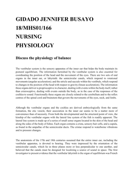 Gidado Jennifer Busayo 18/Mhs01/166 Nursing Physiology