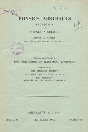 Physics Abstracts Section A