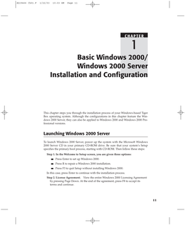 Windows 2000 Server Installation and Configuration
