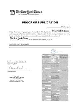 Proof of Publication
