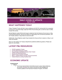 Daily Covid-19 Update What Happened Today Latest