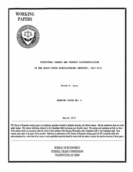 Structural Change and Product Differentiation in the Heavy-Truck