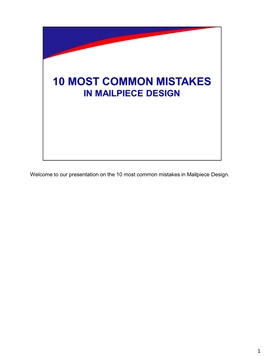 Our Presentation on the 10 Most Common Mistakes in Mailpiece Design