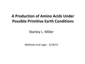 A Production of Amino Acids Under Possible Primitive Earth Conditions