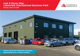 Unit 9 Stone Way Lakesview International Business Park Hersden, Kent CT3 4GP