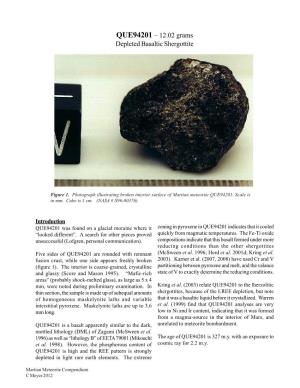 QUE94201 – 12.02 Grams Depleted Basaltic Shergottite