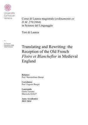 The Reception of the Old French Floire Et Blancheflor in Medieval England