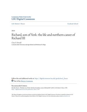 The Life and Northern Career of Richard III Clara E