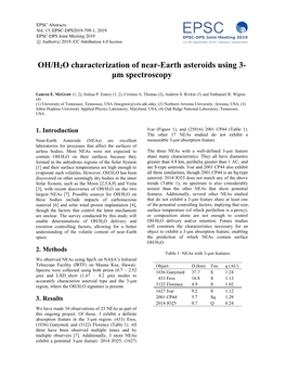 OH/H2O Characterization of Near-Earth Asteroids Using 3- Μm Spectroscopy