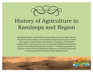 History of Agriculture in Kamloops and Region