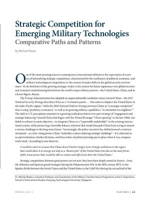 Strategic Competition for Emerging Military Technologies Comparative Paths and Patterns