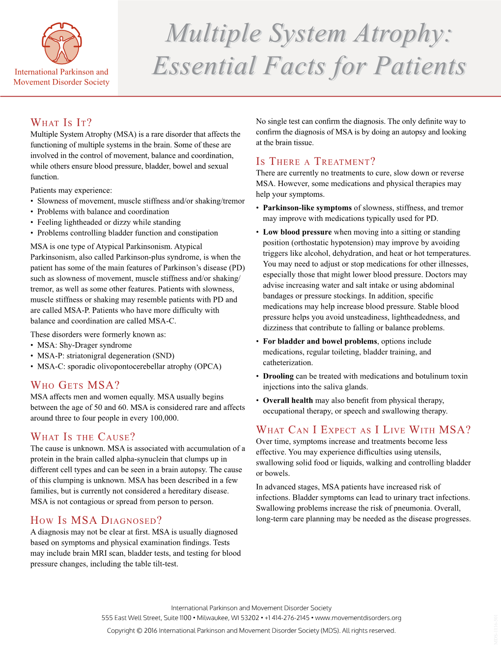 Multiple System Atrophy: Essential Facts for Patients