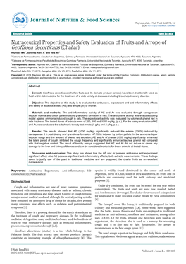Nutraceutical Properties and Safety Evaluation of Fruits and Arrope Of