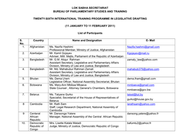 Lok Sabha Secretariat Bureau of Parliamentary Studies and Training