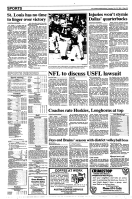 NFL to Discuss USFL Lawsuit Pittsburgh 2 3 0 4 15 16 New Jersey 2 3 0 4 19 21 New Yorfc Times USFL's January Draft