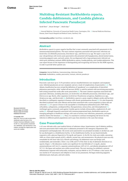 Multidrug-Resistant Burkholderia Cepacia, Candida Dubliniensis, and Candida Glabrata Infected Pancreatic Pseudocyst