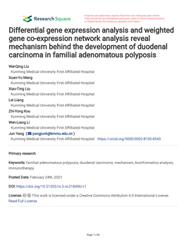 Differential Gene Expression Analysis and Weighted Gene Co-Expression