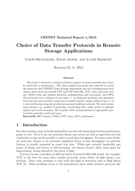 Choice of Data Transfer Protocols in Remote Storage Applications