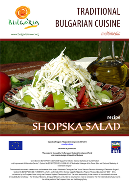 Shopska Salad Traditional Bulgarian Cuisine