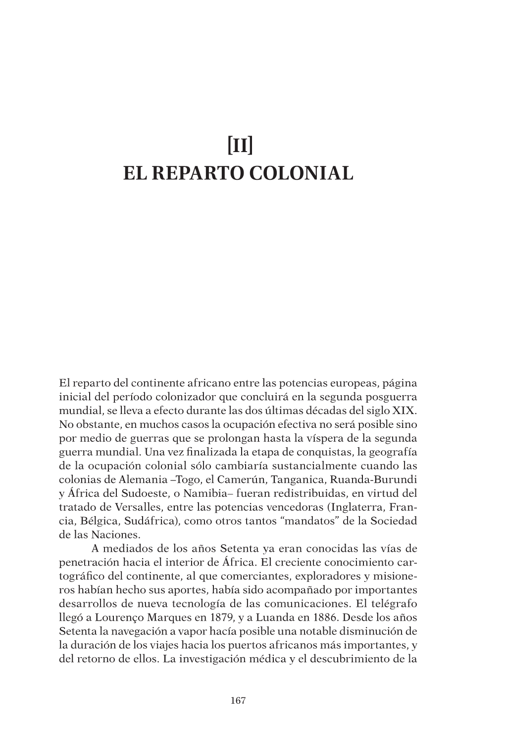 [II] El Reparto Colonial