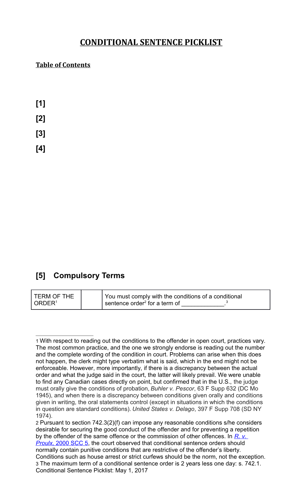 Conditional Sentence Picklist