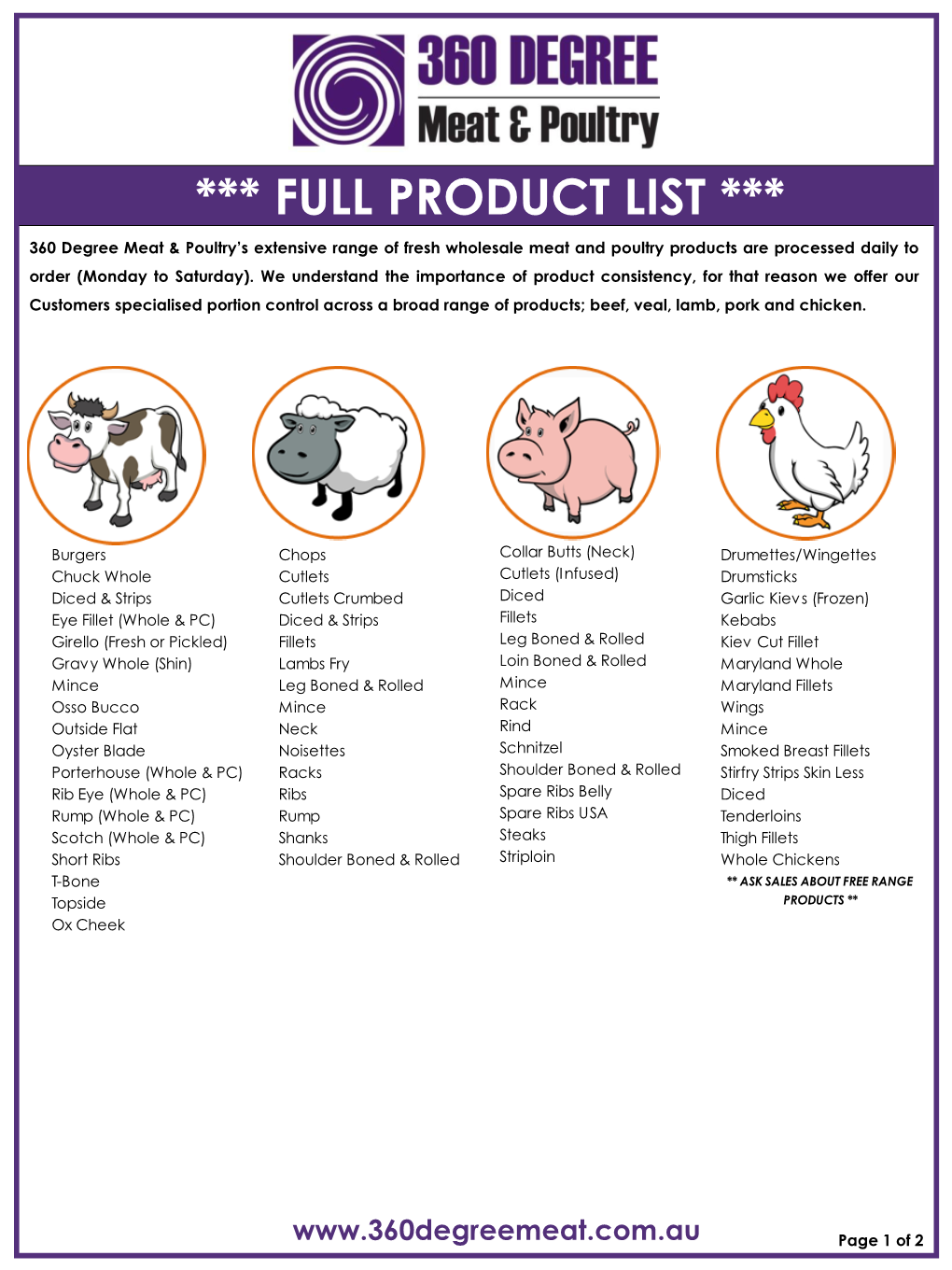 Full Product List ***