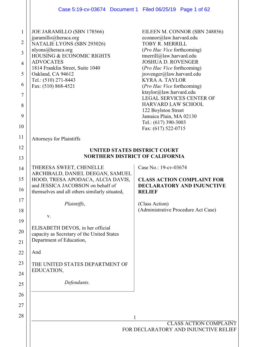 Case 5:19-Cv-03674 Document 1 Filed 06/25/19 Page 1 of 62