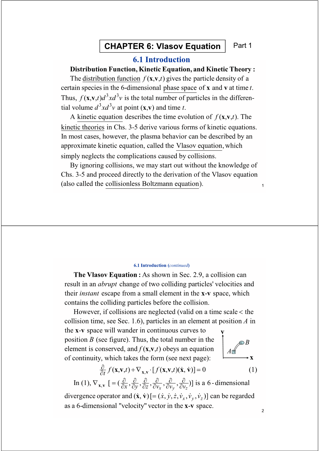 CHAPTER 6: Vlasov Equation