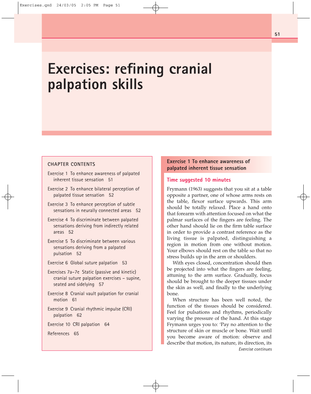 Exercises: Refining Cranial Palpation Skills