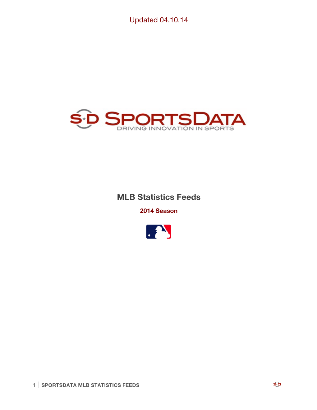 Sportsdata MLB Stats Feed Product Description