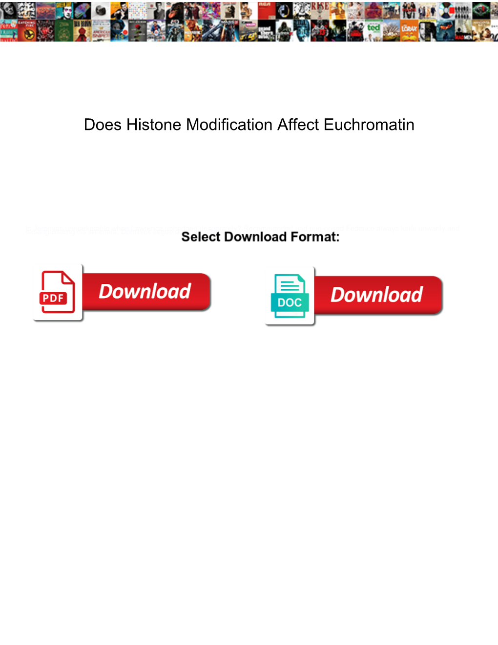 Does Histone Modification Affect Euchromatin