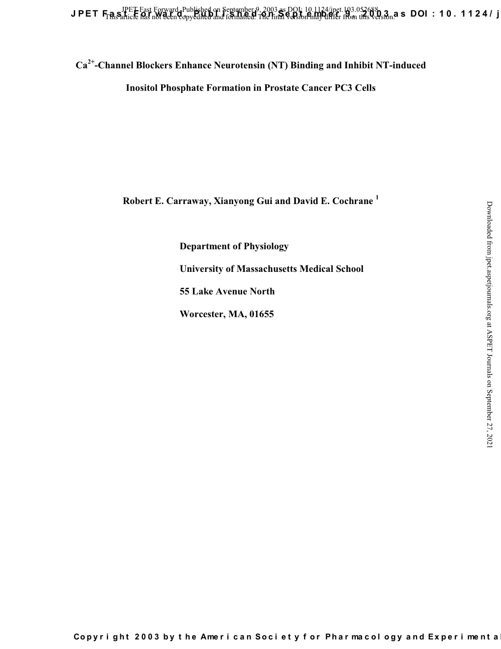 Ca -Channel Blockers Enhance Neurotensin (NT