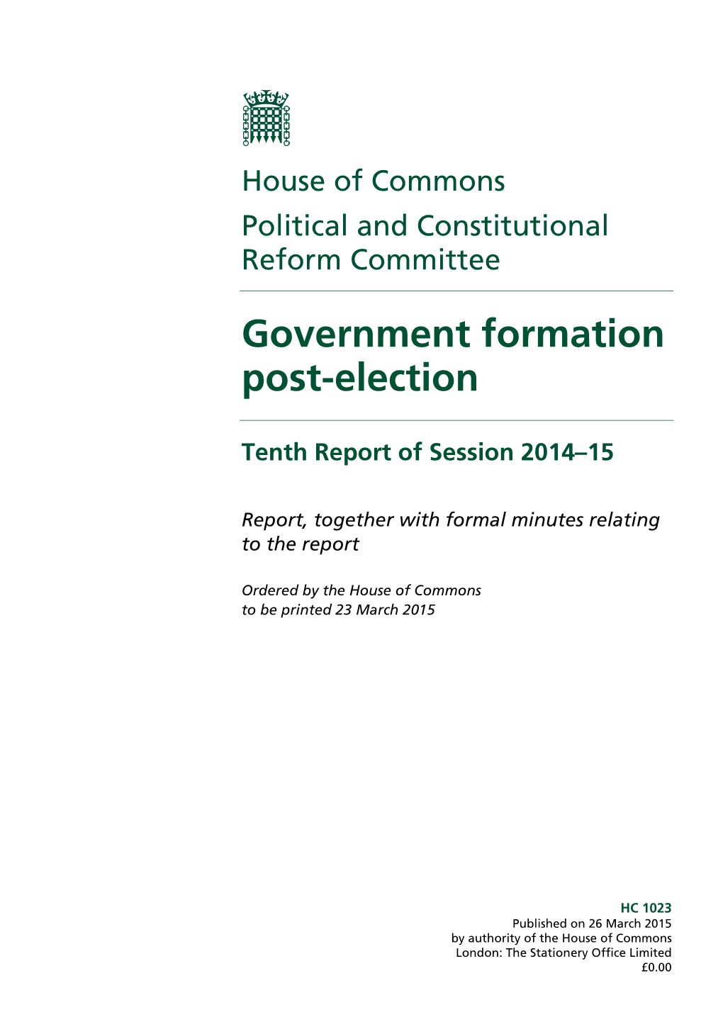Government Formation Post-Election