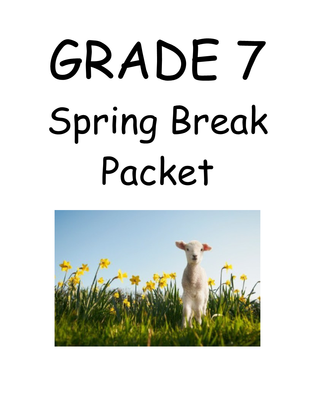 Spring Break Packet Grade 7.Pdf