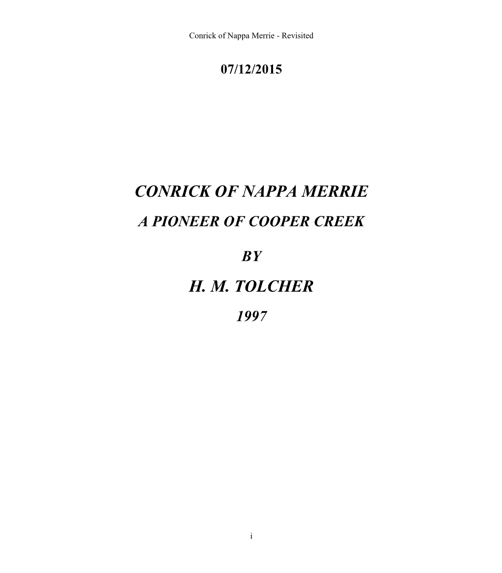 Conrick of Nappa Merrie H. M. Tolcher