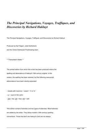 The Principal Navigations, Voyages, Traffiques, and Discoveries by Richard Hakluyt